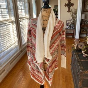 Kenzie Fair Isle open front Shawl Sweater